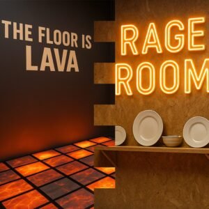 Lava floor + rage room 2 asmenų pramogų terapija